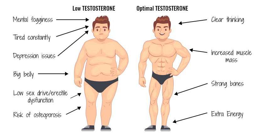Kas yra mažas testosterono kiekis?